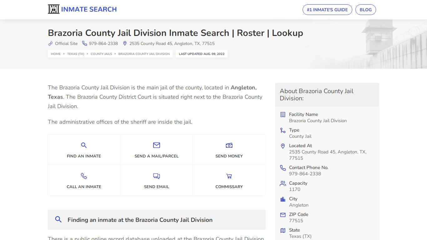 Brazoria County Jail Division Inmate Search | Roster | Lookup